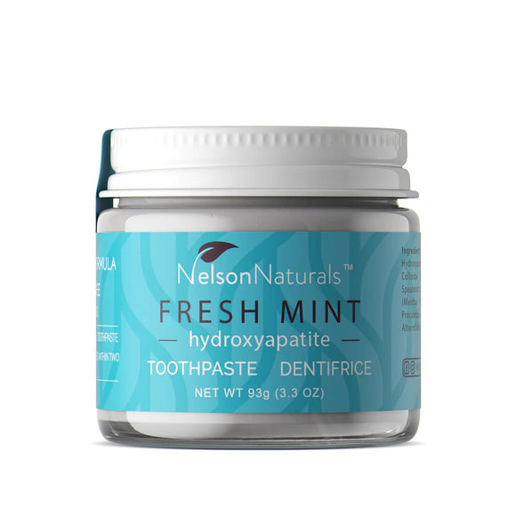 Nelson Naturals Fresh Mint Hydroxyapatite Toothpaste - Baking Soda Free - Radiant Beauty